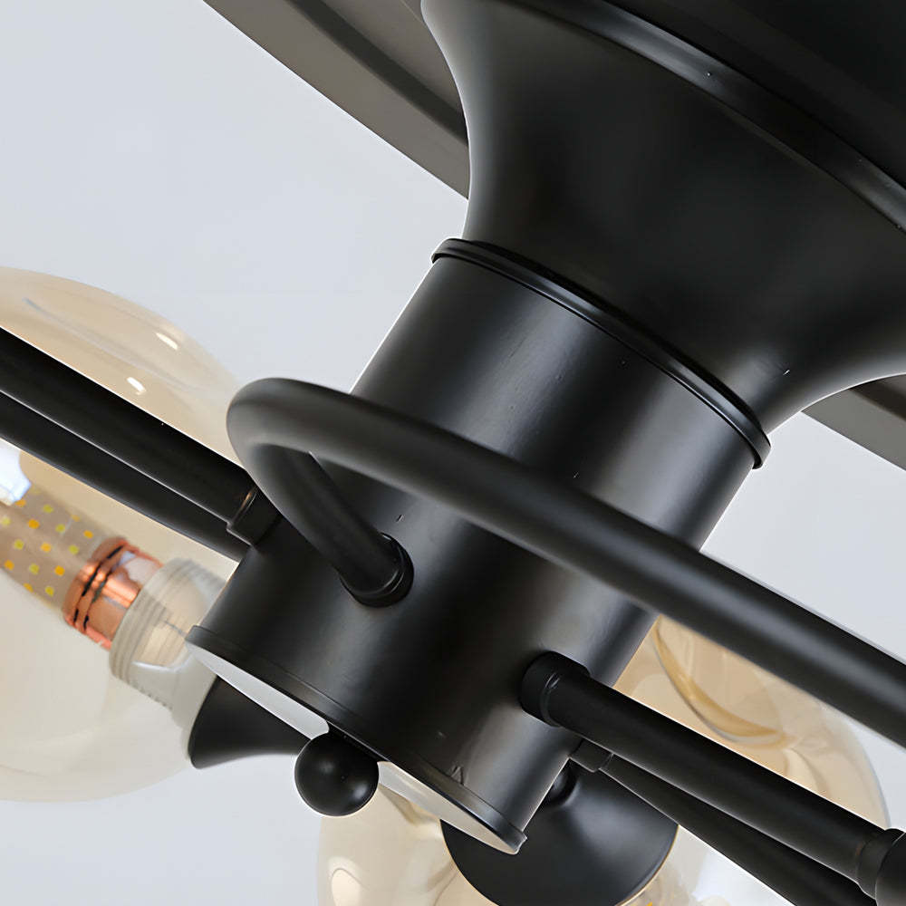 41" 4-Blade 6/8-Light Glass Shade Ceiling Fan with Remote