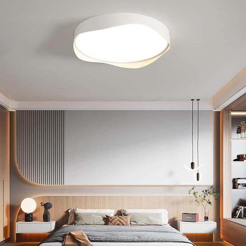 Nordic Minimalist Round Curve LED Flush Mount Light