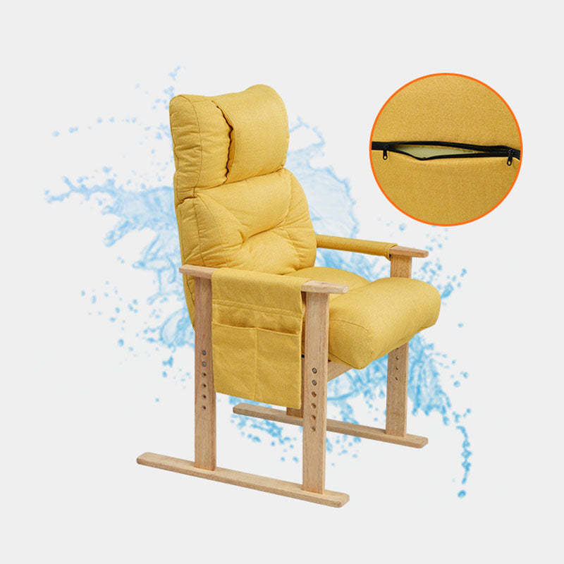 Nordic Fabric Wood Accent Chair