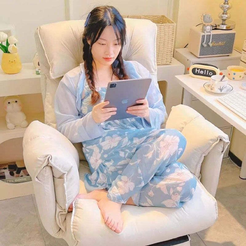 Modern Fabric Steel Adjustable Recliner With Footrest — Aluminium Alloy / B - Gray / Without Footrest
