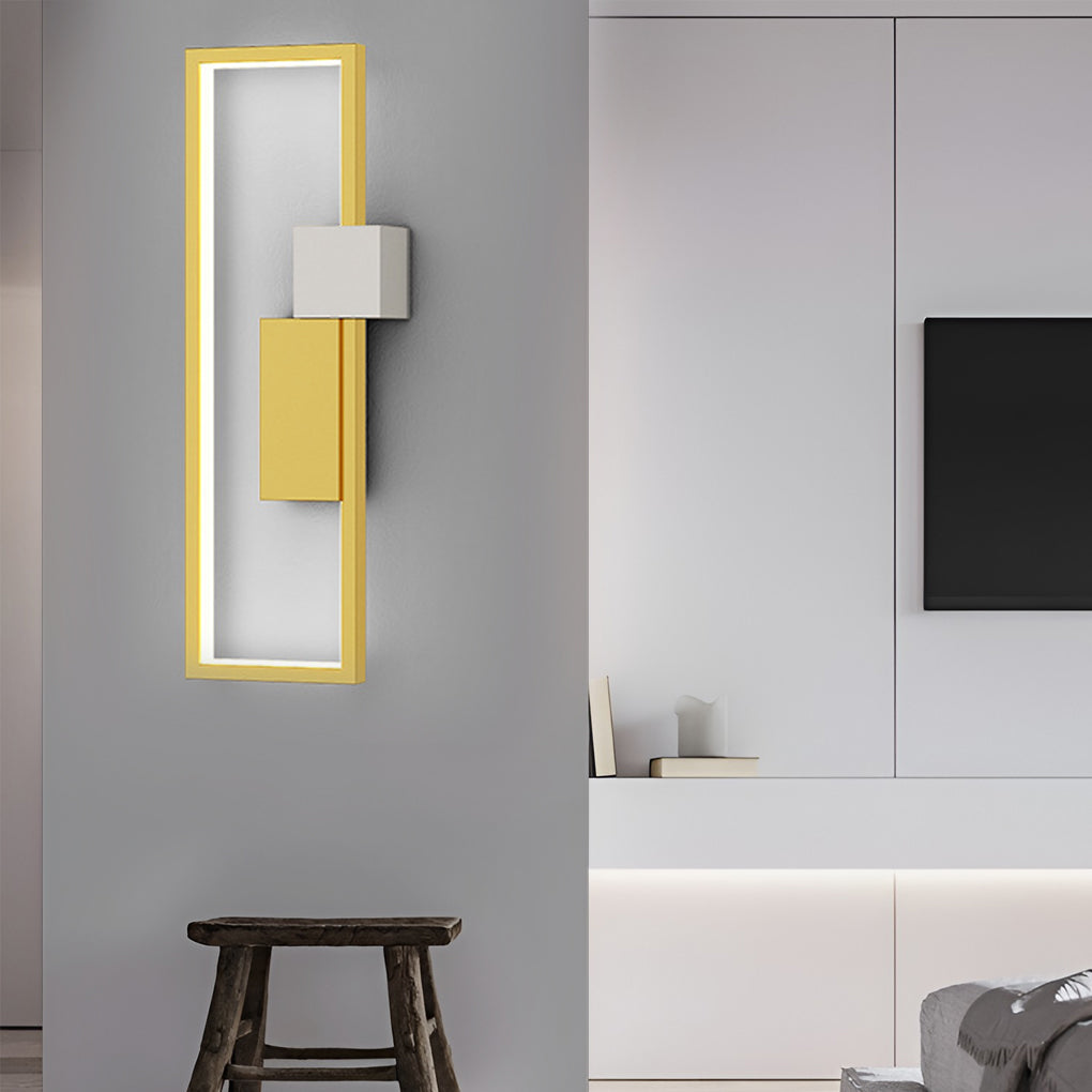 Rectangular Three-Color Nordic LED Wall Light — Black / 3 Step Dimming