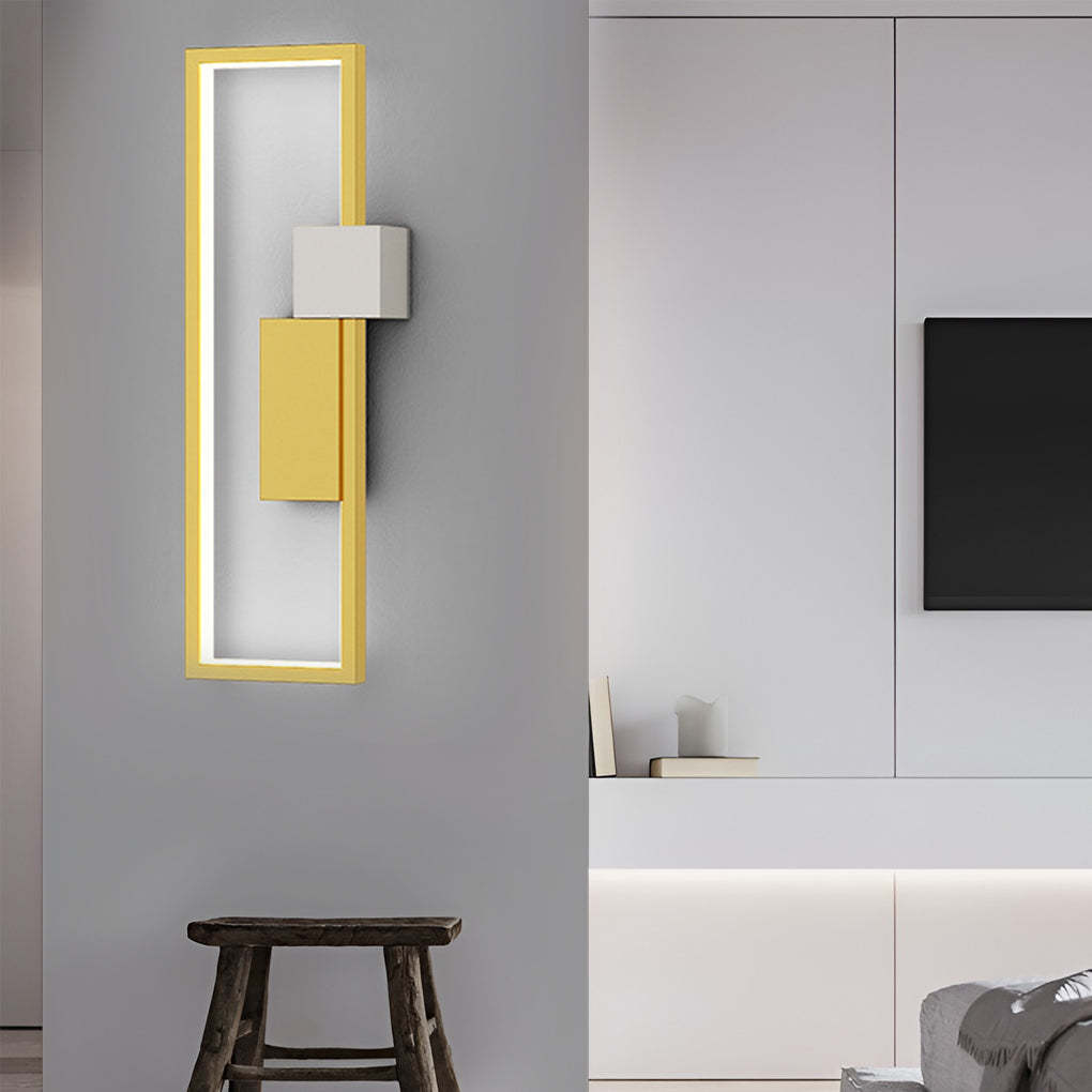 Rectangular Three-Color Nordic LED Wall Light — Black / 3 Step Dimming