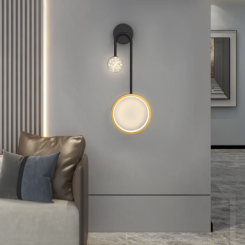 Creative Rings Stars Three Step Dimming Modern Wall Lamp with Spotlights-Lighom