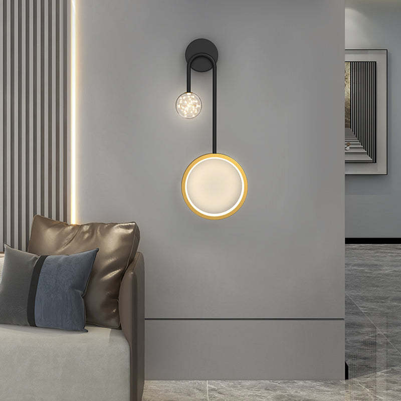 Creative Rings Stars Three Step Dimming Modern Wall Lamp with Spotlights-Lighom