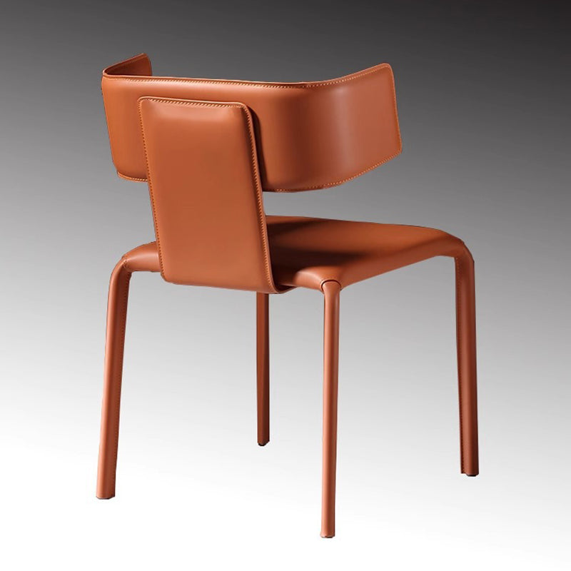 Contemporary Leather Steel Dining Chair
