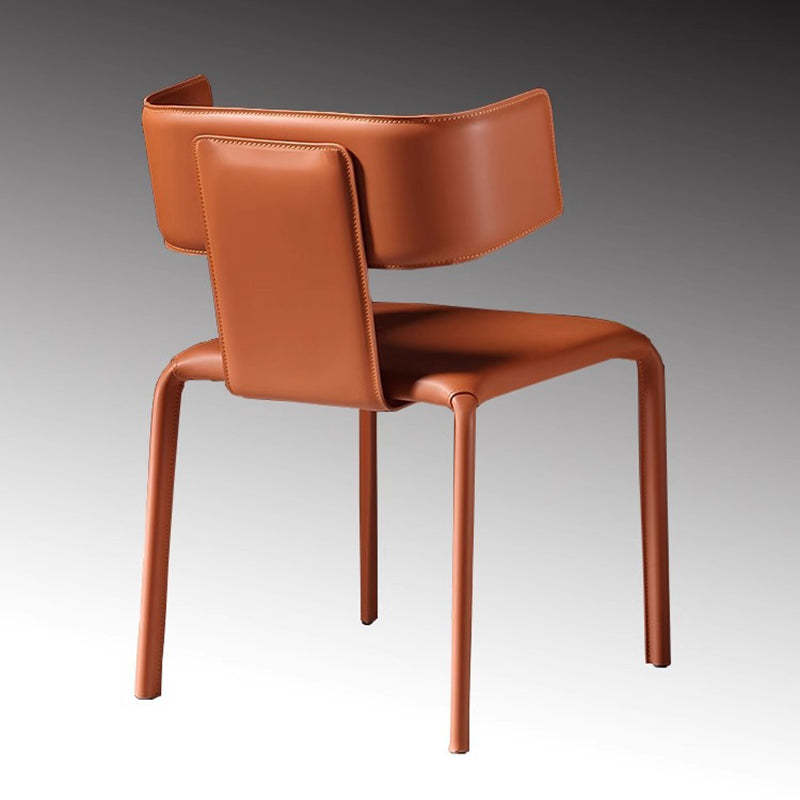Contemporary Leather Steel Dining Chair