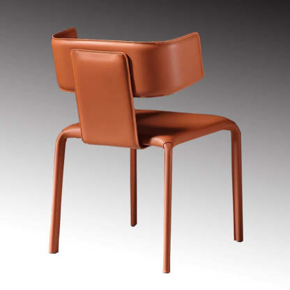 Contemporary Leather Steel Dining Chair