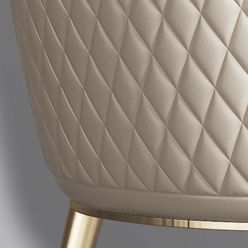 Nordic Curved Leather Tapered Leg Dining Chair