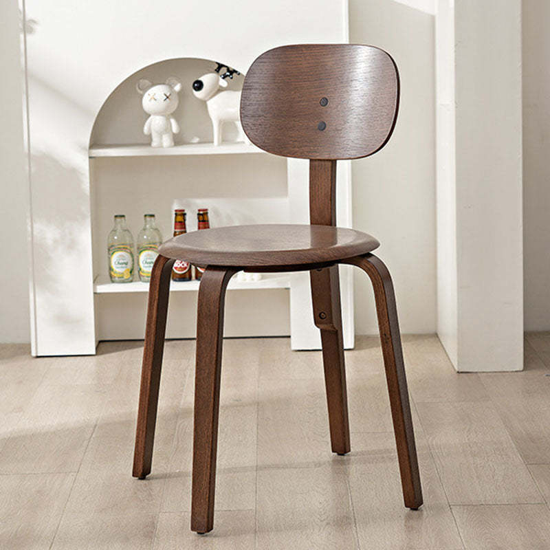 Minimalist Round Cushion Wood Dining Chair