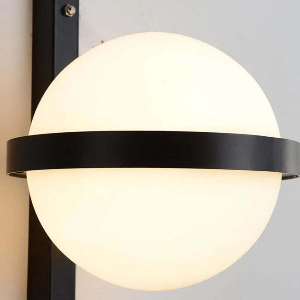 Creative Flowerpot Ball Waterproof LED Black Modern Outdoor Wall Light-Lighom