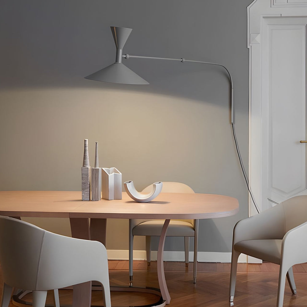 Marseille Swing Arm Wall Lamp Adjustable Long Metal Arm Trumpet Sconce-Lighom