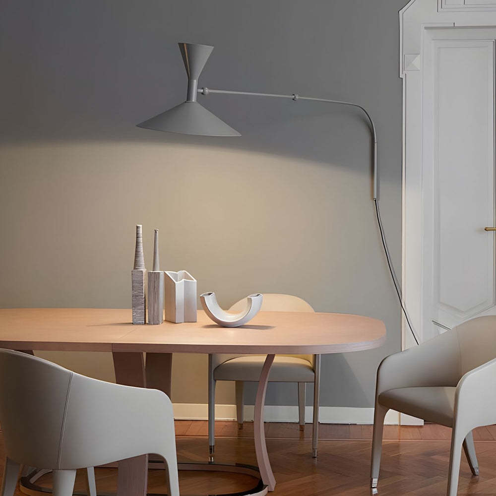 Marseille Swing Arm Wall Lamp Adjustable Long Metal Arm Trumpet Sconce-Lighom