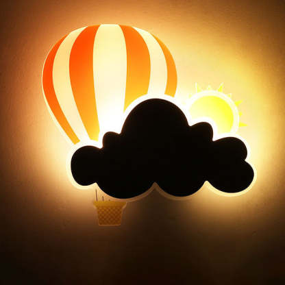 Kids Hot Air Balloon Cloud Iron Acrylic LED Wall Sconce