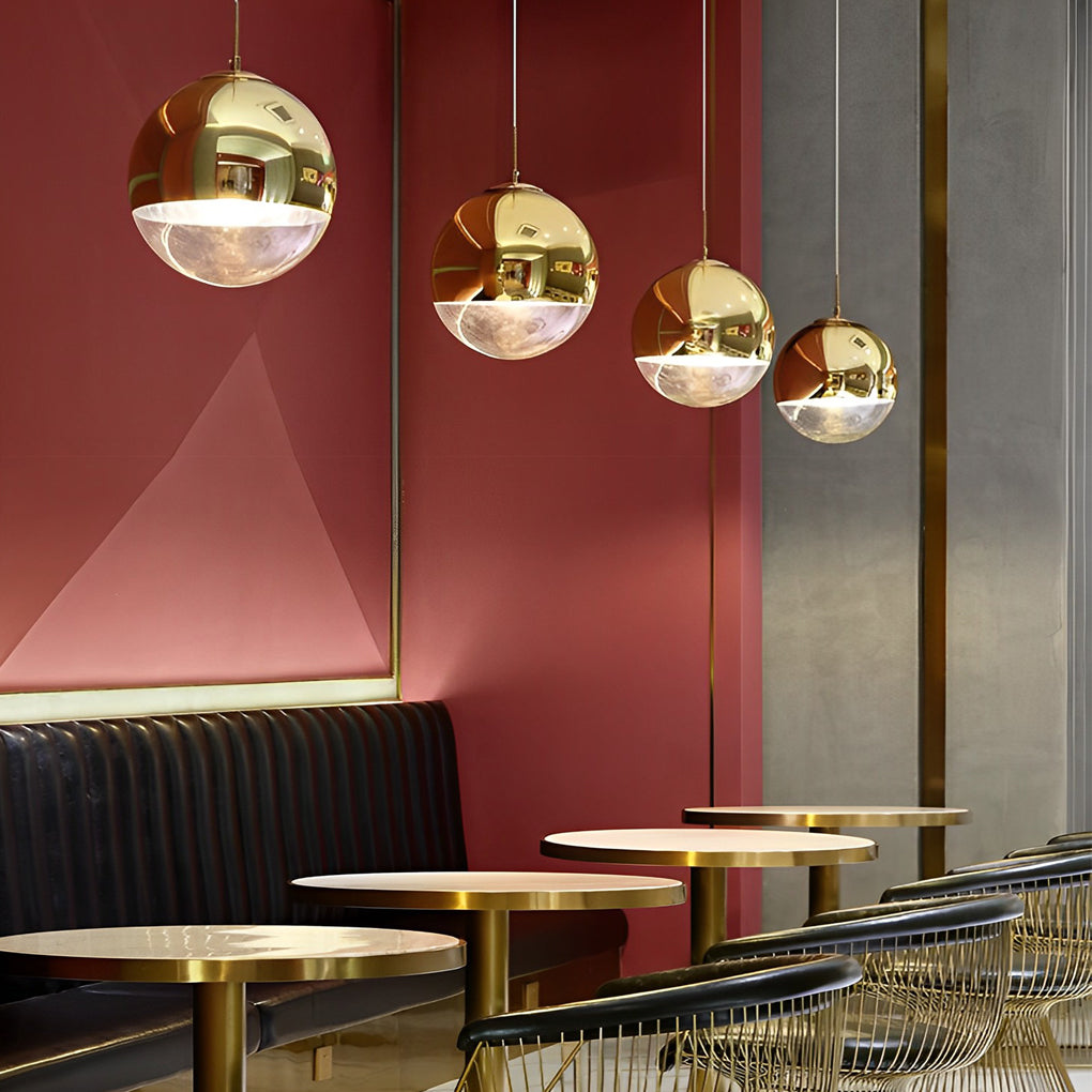Round Rotating Minimalist Metal Glass Nordic LED Pendant