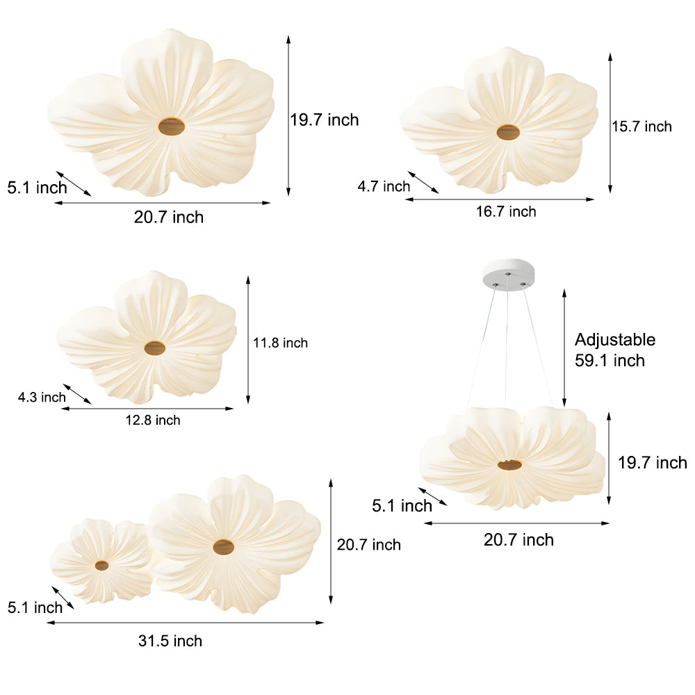 Nordic White Acrylic Flower Bedroom Ceiling Lamp