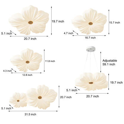 Nordic White Acrylic Flower Bedroom Ceiling Lamp