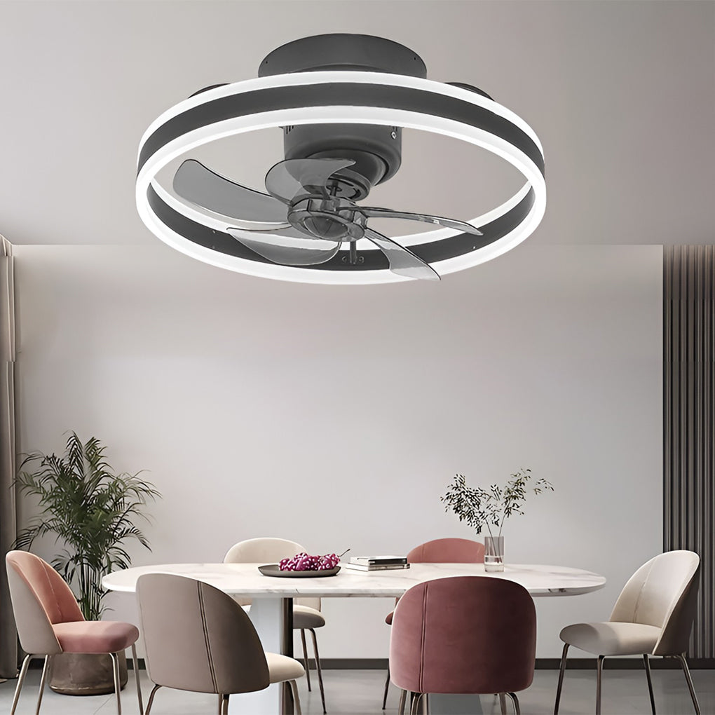 Round Stepless Dimming 360° Modern Ceiling Fan