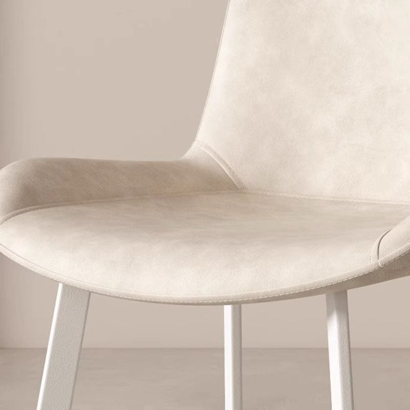 Scandinavian Leather Steel Curved Dining Chair
