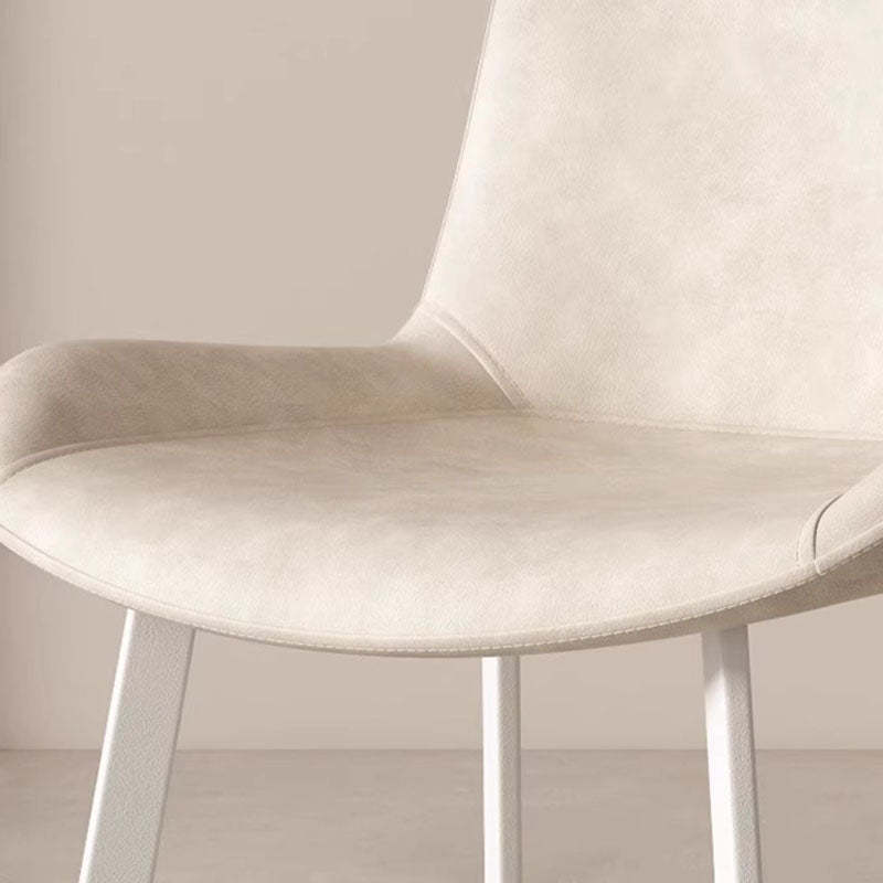 Scandinavian Leather Steel Curved Dining Chair
