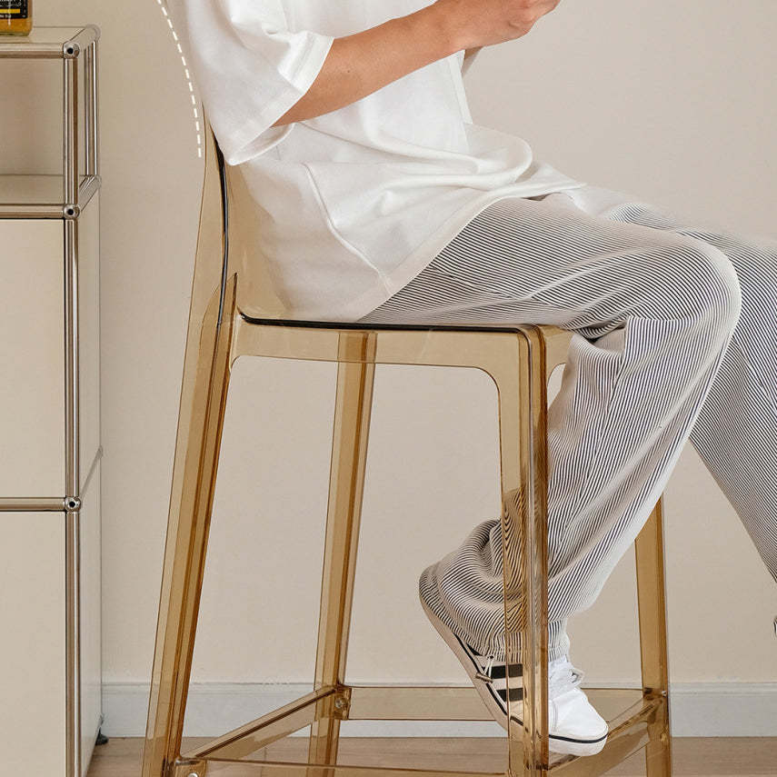 Scandinavian Square Bar Stool — Tea Color
