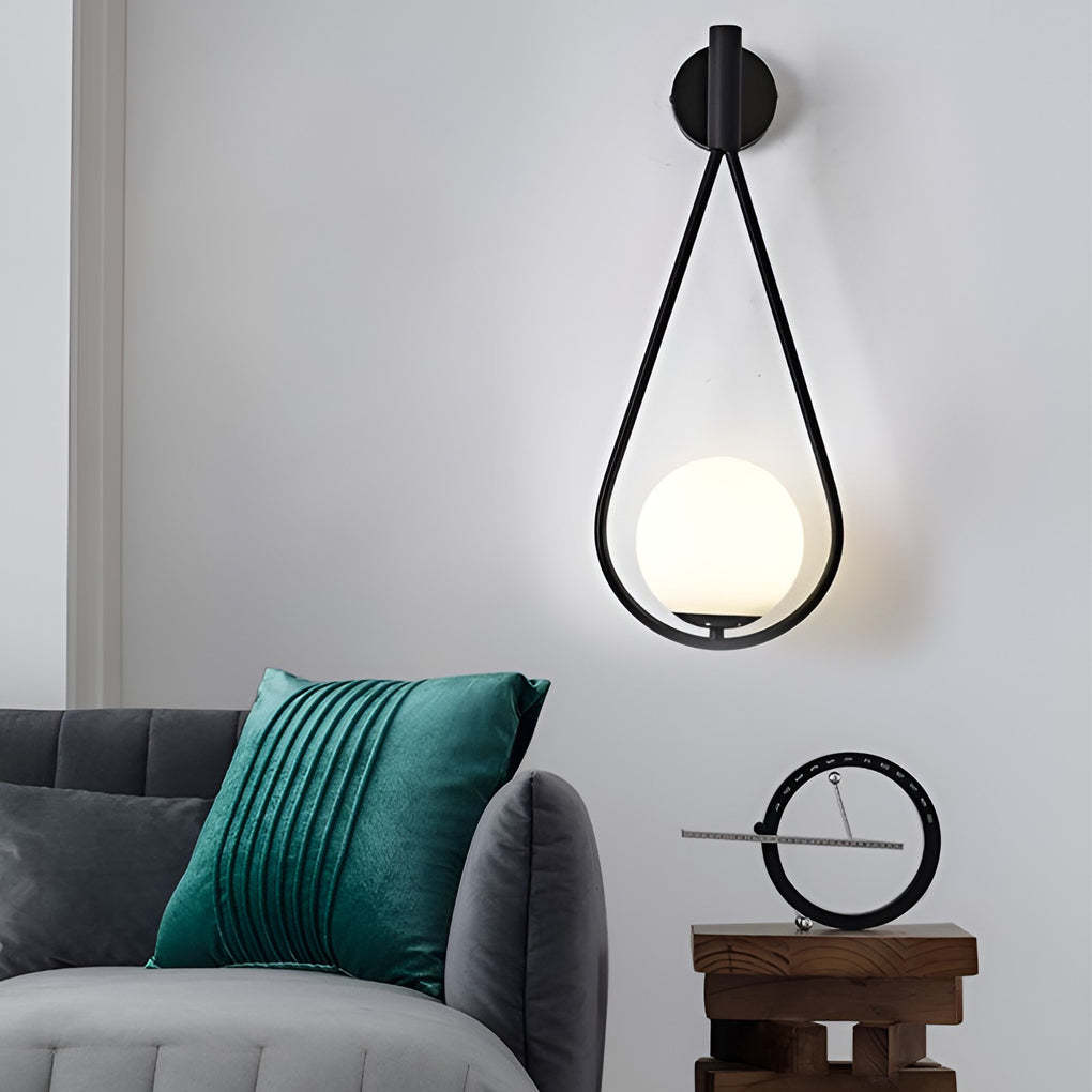 Water Drop LED Nordic Wall Sconce Light Fixture — Black / Ripple