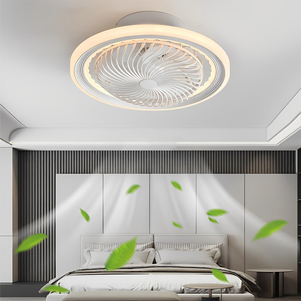 Round Mute Timing LED 3-Step Bladeless Fan