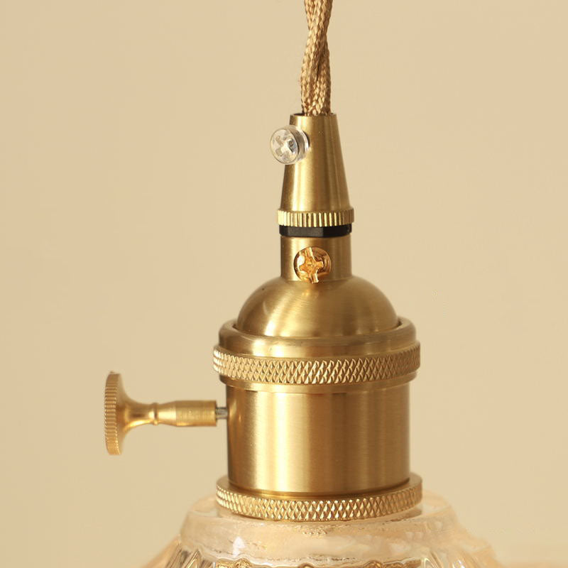 Nordic Vintage Clear Brass Glass Pendant