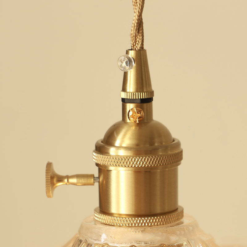 Nordic Vintage Clear Brass Glass Pendant