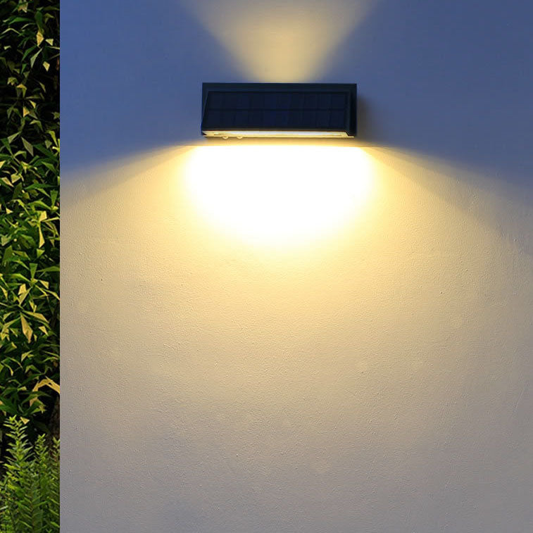 Outdoor Solar Rectangular Slant LED Patio Wall Sconce