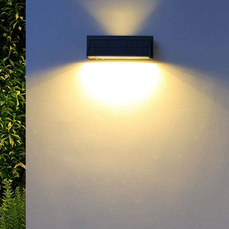 Outdoor Solar Rectangular Slant LED Patio Wall Sconce