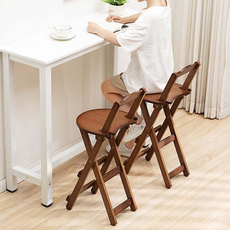 Minimalist Round Bamboo Bar Stool