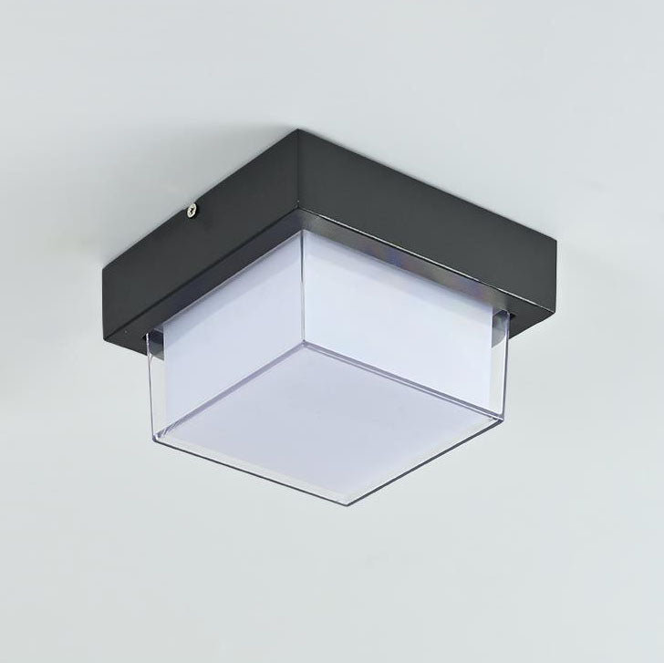 Die-Cast Aluminum Square Outdoor LED Flush Ceiling Light