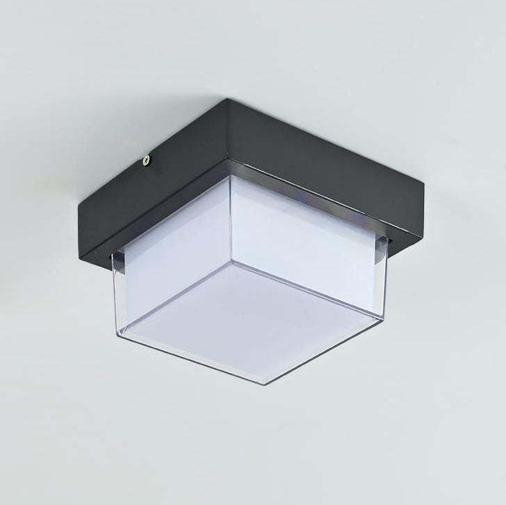 Die-Cast Aluminum Square Outdoor LED Flush Ceiling Light