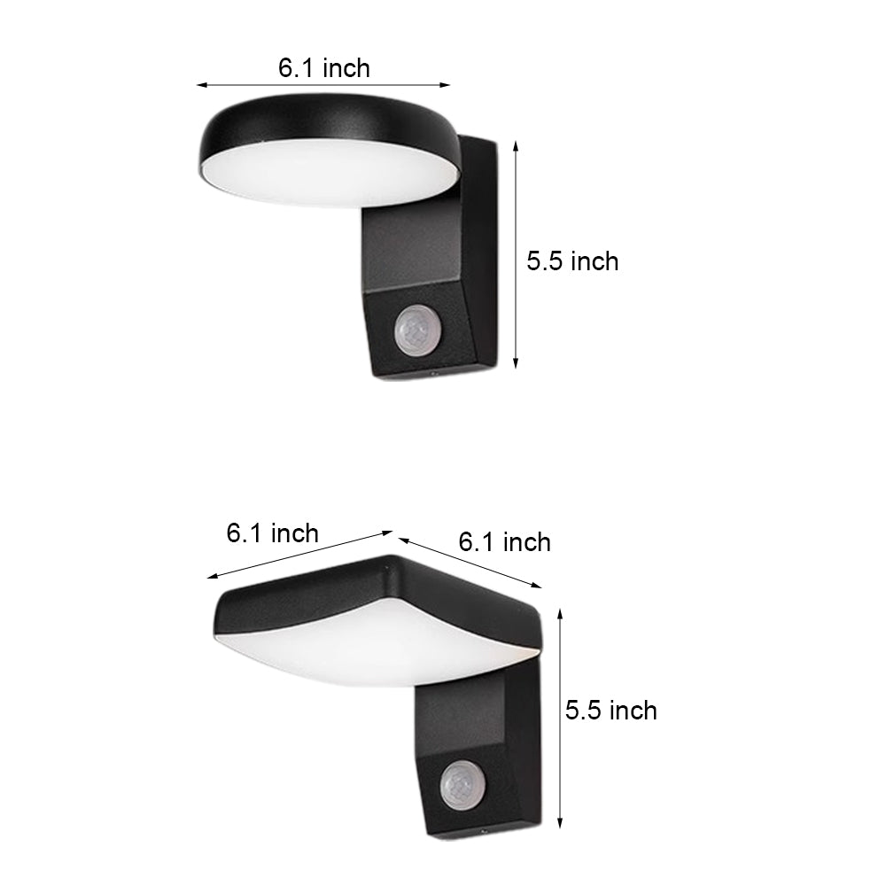 Black Motion Sensor Outdoor Wall Light - Rotatable-Lighom