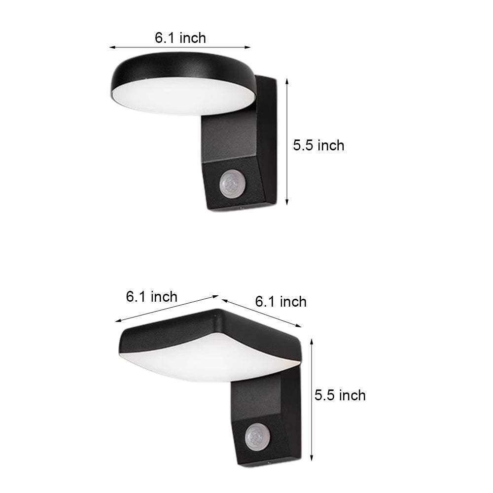 Black Motion Sensor Outdoor Wall Light - Rotatable-Lighom