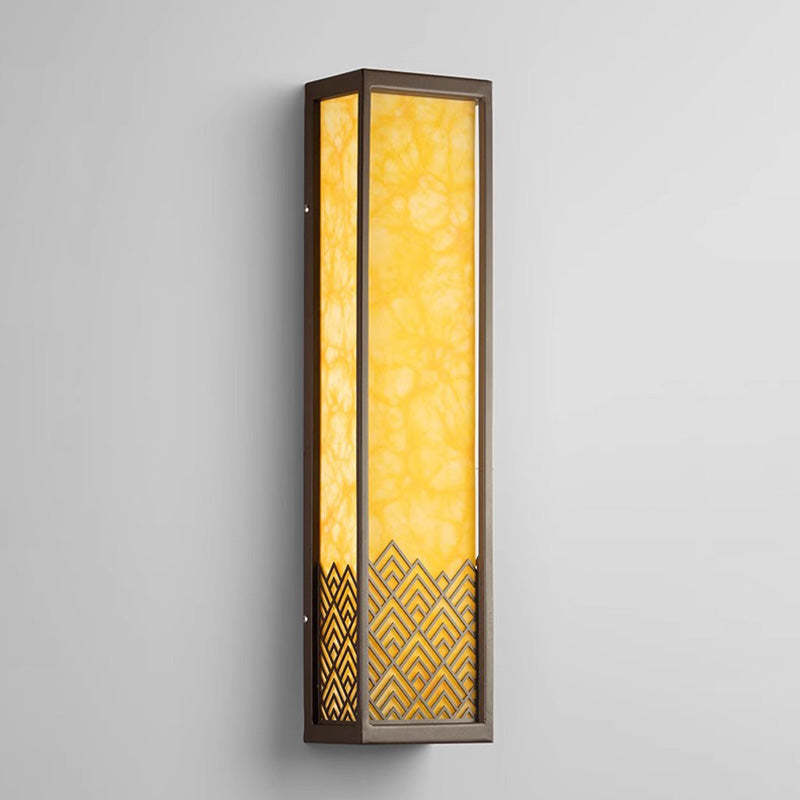 Chinese Stainless Steel Faux Marble Cubic LED Wall Sconce