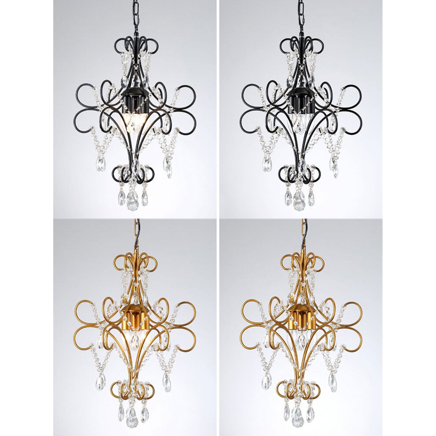 Vintage Luxe Crystal Candle Chandelier — 3 Lights / Black / 110V-120V For US/CA
