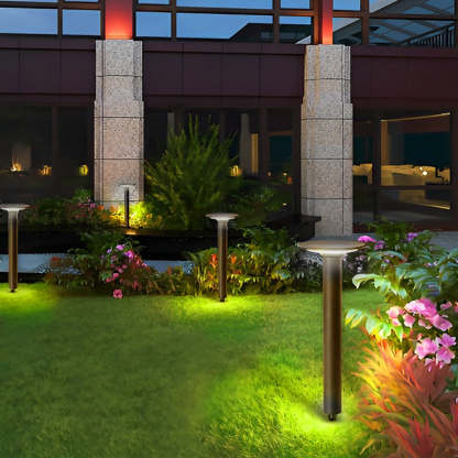 Round Waterproof Intelligent Light Control LED Solar Outdoor Lawn Lamp-Lighom