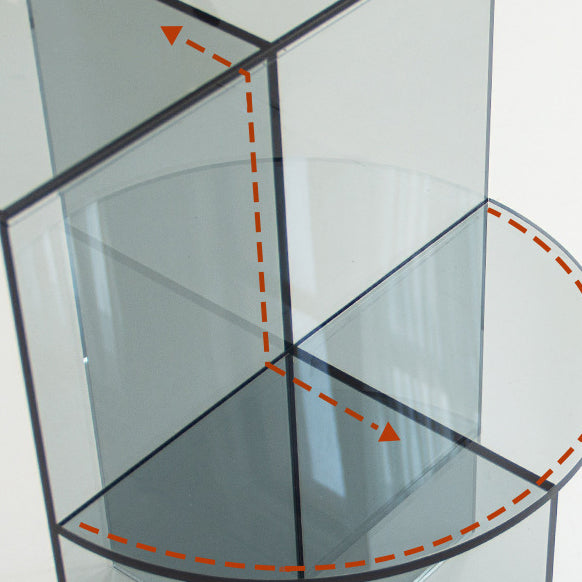 Scandinavian Acrylic Semicircle 2-Tier End Table