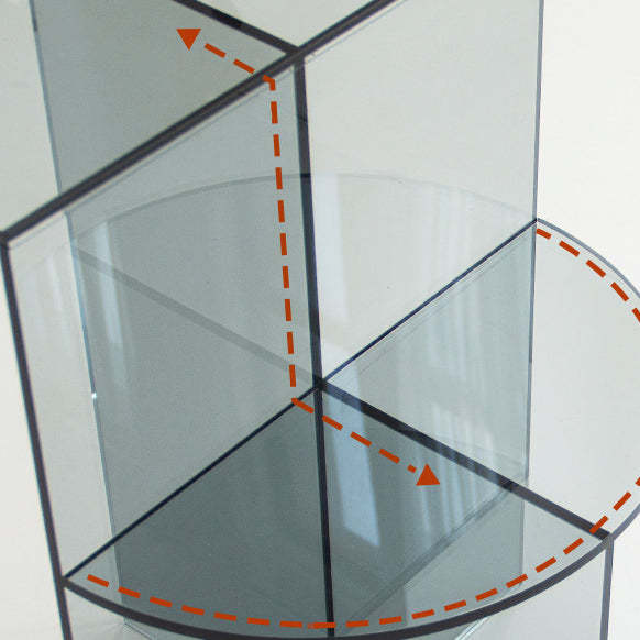 Scandinavian Acrylic Semicircle 2-Tier End Table