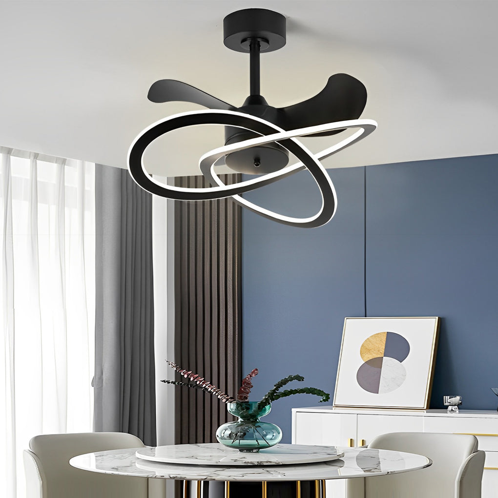 Wave Flower LED Mute Timing Nordic Fan