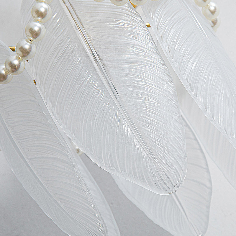 Glass Leaves Feathers Three Step Dimming Nordic Creative Wall Lights Fixture-Lighom