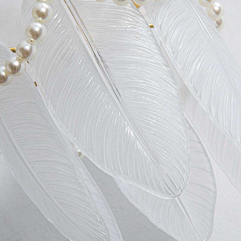 Glass Leaves Feathers Three Step Dimming Nordic Creative Wall Lights Fixture-Lighom