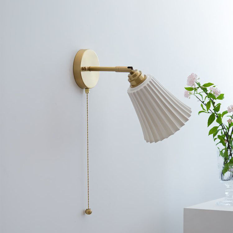Modern Minimal Brass Ceramic Wall Sconce
