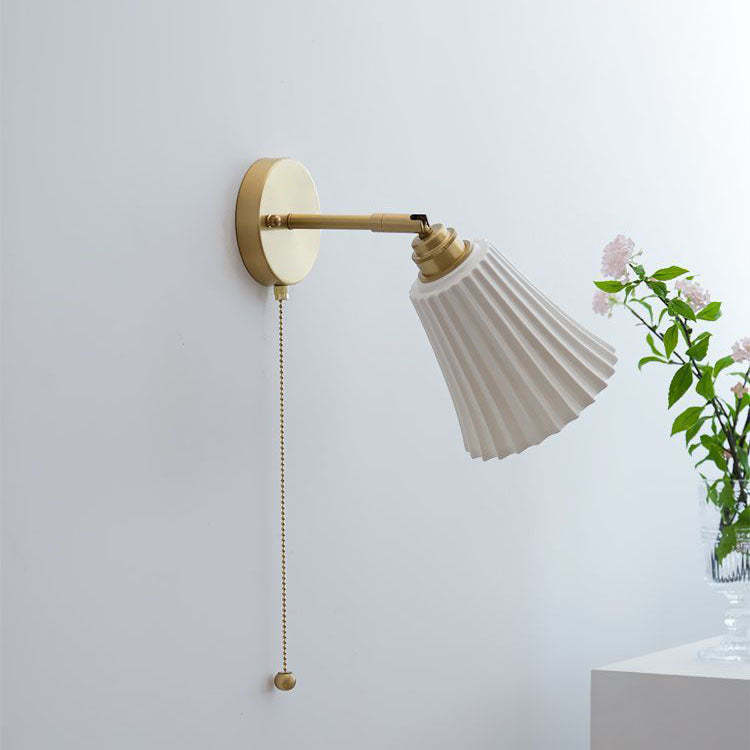 Modern Minimal Brass Ceramic Wall Sconce