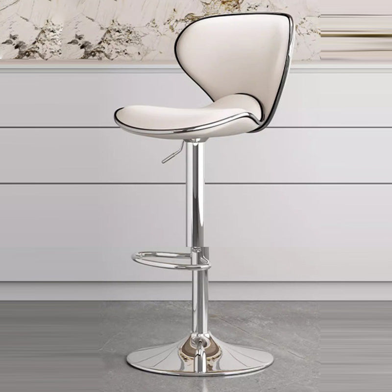 Minimalist Napa Leather Metal Bar Stool