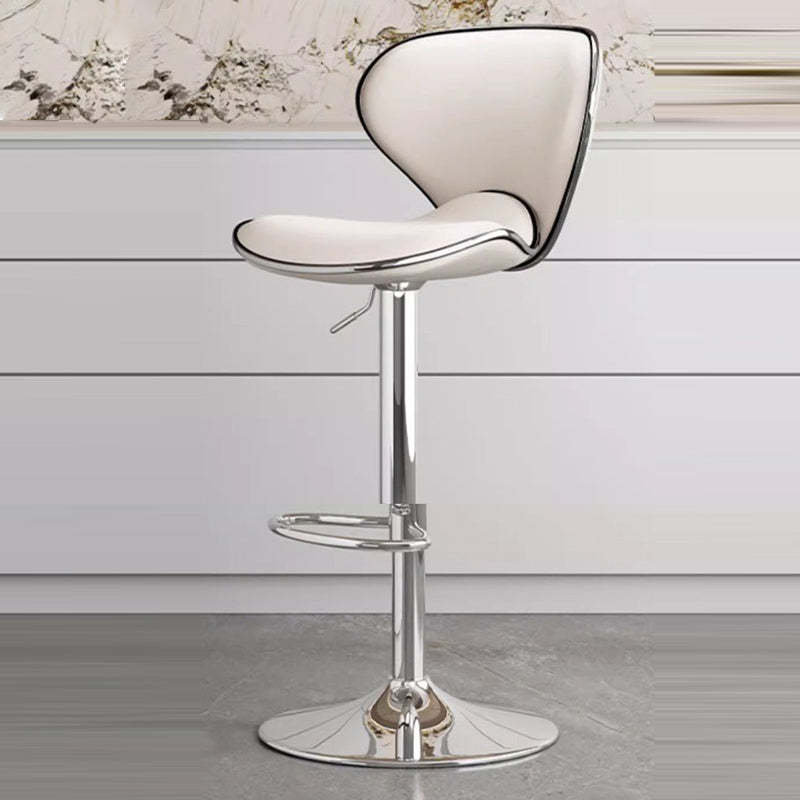 Minimalist Napa Leather Metal Bar Stool