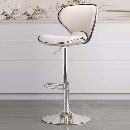 Minimalist Napa Leather Metal Bar Stool