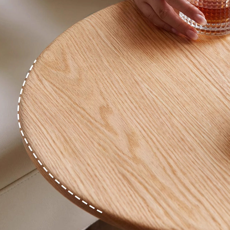 Traditional Rustic Oak Round Side Table