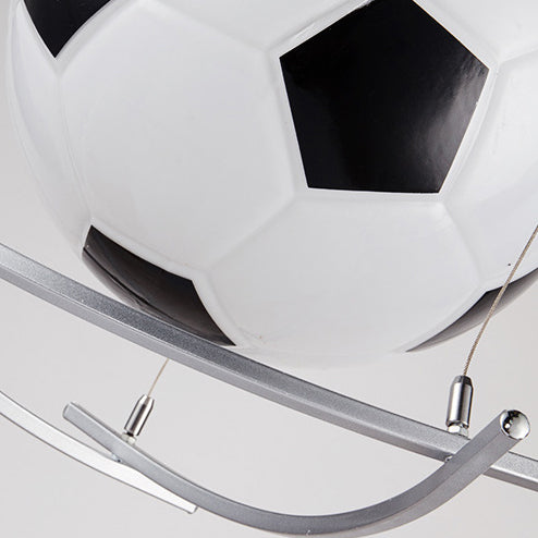Cartoon Soccer Glass Iron Kids Pendant Light
